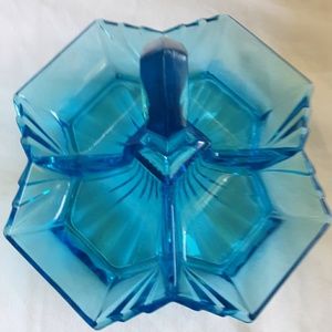 Antique aqua candy/nut dish